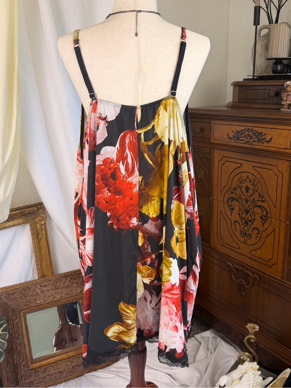 4X 5X Lingerie Slip Chemise Dress Floral Plus Size Lace Coquette 30/32 Fairy - Picture 2 of 6